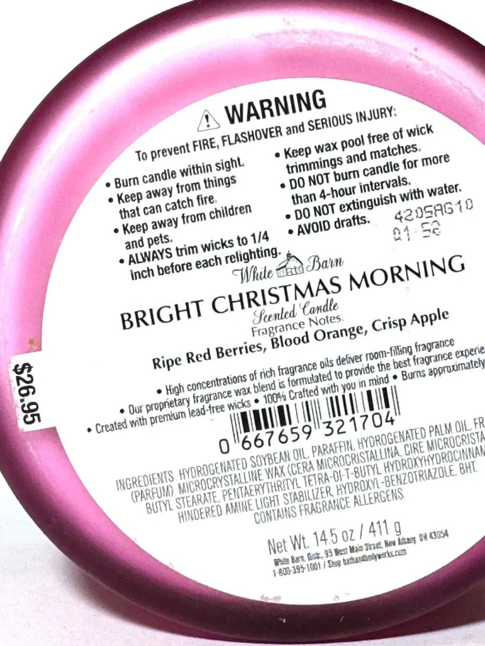 BRIGHT CHRISTMAS MORNING 3 Wick Candle - Picture 3 of 3